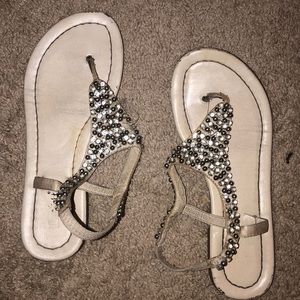 White/silver sandals